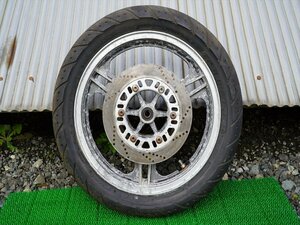 カワサキ KR250★フロントホイール F-1168★16inch★ディスク残量 3.7㎜/3.5㎜ 4.0㎜/3.5㎜★KAWASAKI KR250A 1984年★検)KR250S★6R110331