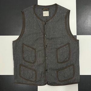 【202】 美品 BROWN’S BEACH JACKET VEST ごま塩 フルカウント 42 ブラウンズビーチ ジャケット ベスト FULLCOUNT L