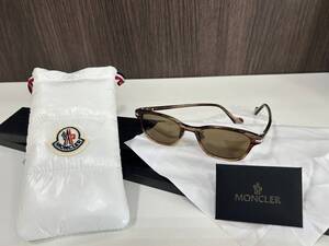 MONCLER(モンクレール)ML5116-D 062メガネフレーム新品めがね眼鏡サングラス 新品 度無し 偏光レンズ付き 茶色　ゴルフ　釣り