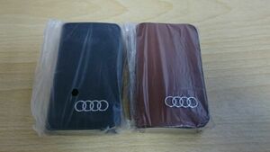☆ブラックとブラウン2色セット☆ Audi アウディ キーケース スマートキーケース レザー 鍵 車 カバー チェーン キーフォルダー