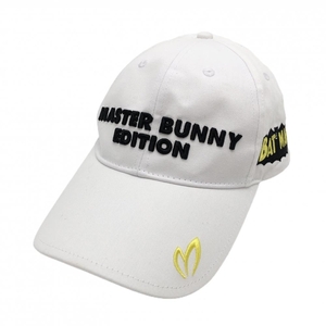 【超美品】マスターバニー×バットマン キャップ 白×黒×イエロー コットン100％ コラボ FR ゴルフウェア MASTER BUNNY EDITION