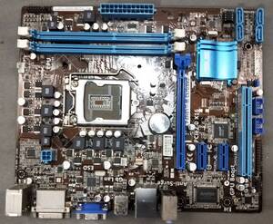 【中古パーツ】BIOS確認のみ、ASUS P8H61-M LE/USB3 マザーボード ＩＯパネル LGA1155 ■MB5021