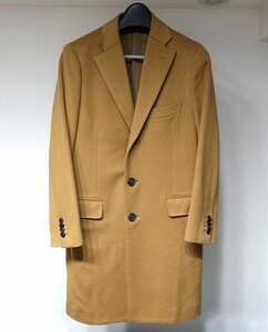 定価20万 美品 BARNEYS NEWYORK バーニーズ Pure Cashmere チェスターコート ピュアカシミヤ100% キャメル メンズ 46