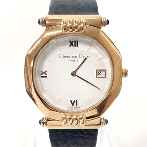 クリスチャンディオール Christian Dior 腕時計 63151 スウィング GP/レザー ゴールド クオーツ ヴィンテージ