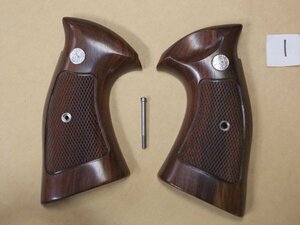 1　ZEKE公認　S&W・M19-3　オーバーサイズグリップ　黒ワッシャー後期タイプ　　本紫檀材　model-s