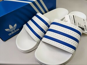 新品未使用 ADIETTE アディレッタ 28.5cm adidas アディダスオリジナルス 青 白 スリーストライプス ブルー ホワイト 定番 アディダス