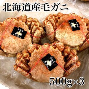 北海道産ゆで毛ガニ500g×3