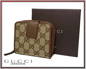 ☆超美品GUCCI/グッチ GGキャンバス 2つ折り財布 コンパクトウォレット 346056 534563送料税込み！