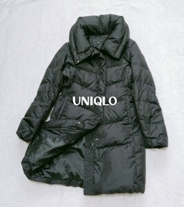 ユニクロ*UNIQLO*ダウンコート*黒*ロング*レディースM*ボリューム襟*ブラック*アウター