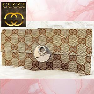 GUCCI グッチ 長財布 WホックGGキャンバス GG柄エクリプス雑貨屋G&G