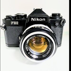 一眼レフカメラ 初心者 中古 一眼レフ Nikon FE2 ブラック レンズセット NIKKOR-S Auto 50mm F1.4【中古】