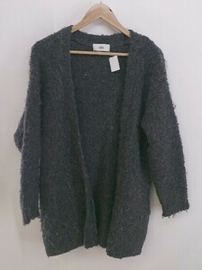 ◇ AZUL BY MOUSSY アズールバイマウジー 長袖 ロング ニット カーディガン サイズM グレー レディース P