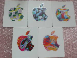 （大）使用済み アップルギフトカード Apple ステッカー シール 全5種類20枚