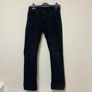 サマーセール 90s ビンテージ デッドストック HELMUT LANG ヘルムートラング BLACK DENIM USED加工 ブラック サイズ 29 イタリア製 初期 