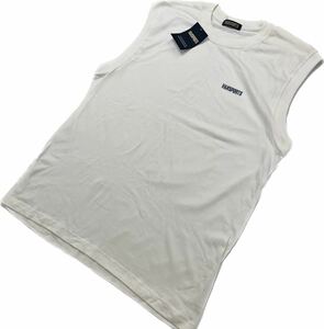 タグ付 ☆ 未使用品 VAN SPORTS 胸ロゴ◎ ノースリーブ Tシャツ コットン タンクトップ ホワイト LL バスケ 部活 バン スポーツ■DK189