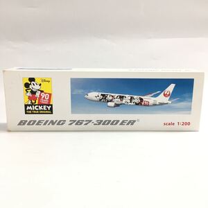 ★E12078【美品】BOEING 767-300 ER/JAL ジャル/ミッキーマウス/モデルプレーン/1:200/箱付 す