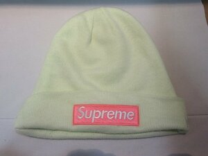 ◆Supreme シュプリーム ニット帽 キャップ 黄緑 帽子 中古◆4669