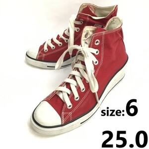 CONVERSE/コンバース★ハイカットスニーカー【size:6/25.0/レディース/red/赤】オールスター/インヒール/sneakers/Shoes/trainers◆sQ-663