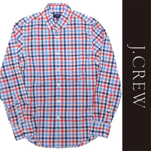 新品 J.CREW L/S BUTTON DOWN SHIRT ジェイクルー 長袖 シャツ チェック ボタンダウン レッド ブルー ホワイト アメカジ XS 正規品