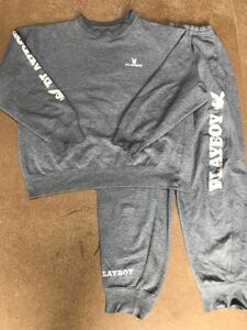 1-1 PLAYBOY スウェット上下セット スエットパーカー 上下セット グレー VP ビップ L メンズ GRAY バックビッグロゴ セットアップ