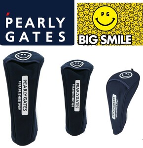 ‡新品国内正規　PEARLY GATES パーリーゲイツSMILE & パームツリー　PALE TONEヘッドカバー　3点 セット