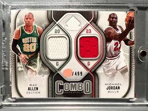 激レア Michael Jordan Ray Allen Dual Jersey 09 Upper Deck マイケル・ジョーダン Panini バスケ NBA 実使用 Bulls ブルズ ユニフォーム