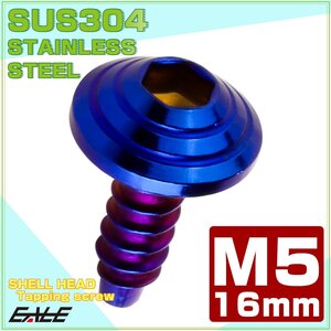 M5×16mm タッピングネジ シェルヘッド 六角穴付き カスタムヘッドデザイン 焼チタンカラー TC0088