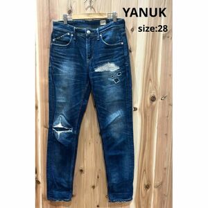 ヤヌーク YANUK デニム ダメージ加工 ジーンズ ジーパン 28 パンツ