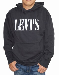 リーバイス Levis パーカ プルオーバー 黒 726320018 メンズ ロゴ パーカー フーディー ブラック 表記サイズS