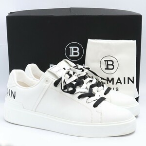 28cm BALMAIN スムースレザー B-Court スニーカー サイズ43 GAB AM0VI288LTRB バルマン Bコート smooth leather trainers