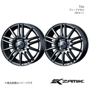 Zamik/Tito フィット/フィットアリア GD1/2/3/4/5/6/7/8/9 アルミホイール2本セット【14×5.5J 4-100 INSET38 ディープメタル】0037583×2