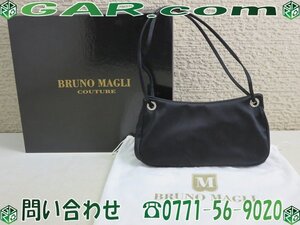 LZ82 BRUNO MAGLI/ブルーノマリ ハンドバッグ 鞄/カバン/かばん レディース フォーマル 黒/ブラック イタリア製 箱付き