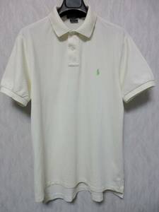 ポロ バイ ラルフローレン POLO by RALPH LAUREN 半袖 ポロシャツ クリーム色 L CUSTOM FIT 亥542