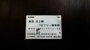 【使用済み】東急池上線１日フリー乗車券　（久が原 10-9.）【送料込】