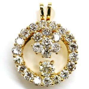 良品!!1.50ctUP!!＊K18 天然ダイヤモンドペンダントトップ＊o 約4.5g diamond jewelry ジュエリー EE2/EE2