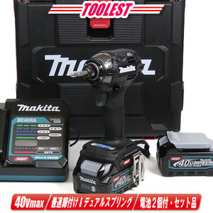 マキタ　40Vmax 充電式インパクトドライバ（黒）TD002GRDXB　Li-ion充電池(BL4025)2個　充電器(DC40RA)　ケース