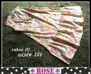 ◆Rose◇3～4L 印象パステル・夏のフラワープリント♪綺麗色のノースリーブチュニック/ピンク