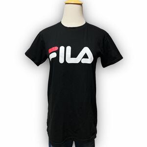 Y123★USA古着★ROLY 半袖Tシャツ FILA フィラ ビックロゴドン ストリート カジュアル 人気モデル Mサイズ ブラック ユニセックス 万能