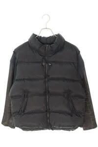 アンダーカバー UCZ9204 30th Anniversary Leather Sleeve Down Jacket サイズ:3 30周年記念袖レザーダウンジャケット 中古 BS99