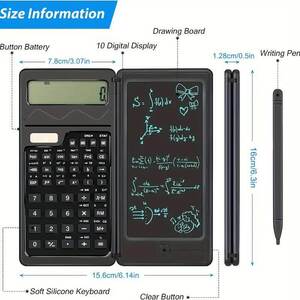 折りたたみ式　計算機　電卓　6インチ　LCD　書き込み　手書き　メモ　タブレット　描画　パッド　12桁　ペン　消去ボタン　ロック機能