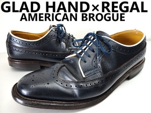 GLAD HAND:グラッドハンド×REGAL:リーガル/AMERICAN BROGUE/別注 カウレザー メダリオン ウイングチップ オックスフォード シューズ/27cm