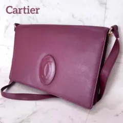 Cartier カルティエ ショルダーバッグ スリム レザー ボルドー