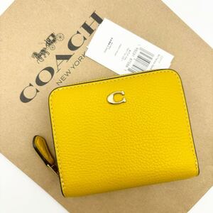 【COACH☆新品】ビルフォールド ウォレット！折り財布！イエロー ゴールド！