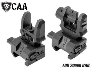 CAA-FRS-001BK　CAA Airsoft FSS フリップアップ サイトセット for 20mmレール CAD-SIS-01-BK