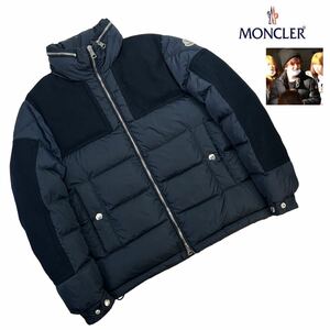 定価19万 美品 MONCLER モンクレール ARCS ダウンジャケット サイズ0/S相当 ネイビー 切替 セカオワ深瀬着用 細かな薄ら汚れ有 A2468