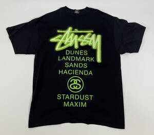 STUSSY LAS VEGAS WORLD TOUR TEE【L】ステューシー ラスベガス ワールドツアー Tシャツ ブラック ネオン メキシコ