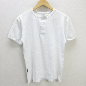 G■アヴィレックス/AVIREX 半袖リブTシャツ/コットン【L】白/men