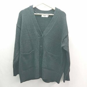 ◇ azul by moussy 羽織もの ニット フロントボタン 前開き 秋冬物 長袖 カーディガン サイズ? ブラック レディース E