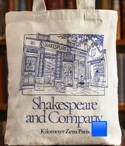 送料無料 新品 シェイクスピアアンドカンパニー フランス パリ Shakespeare and Company トートバック　青