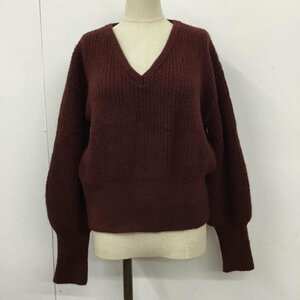 SLY FREE スライ ニット、セーター 長袖 Knit Sweater えんじ / ワインレッド / 10101779